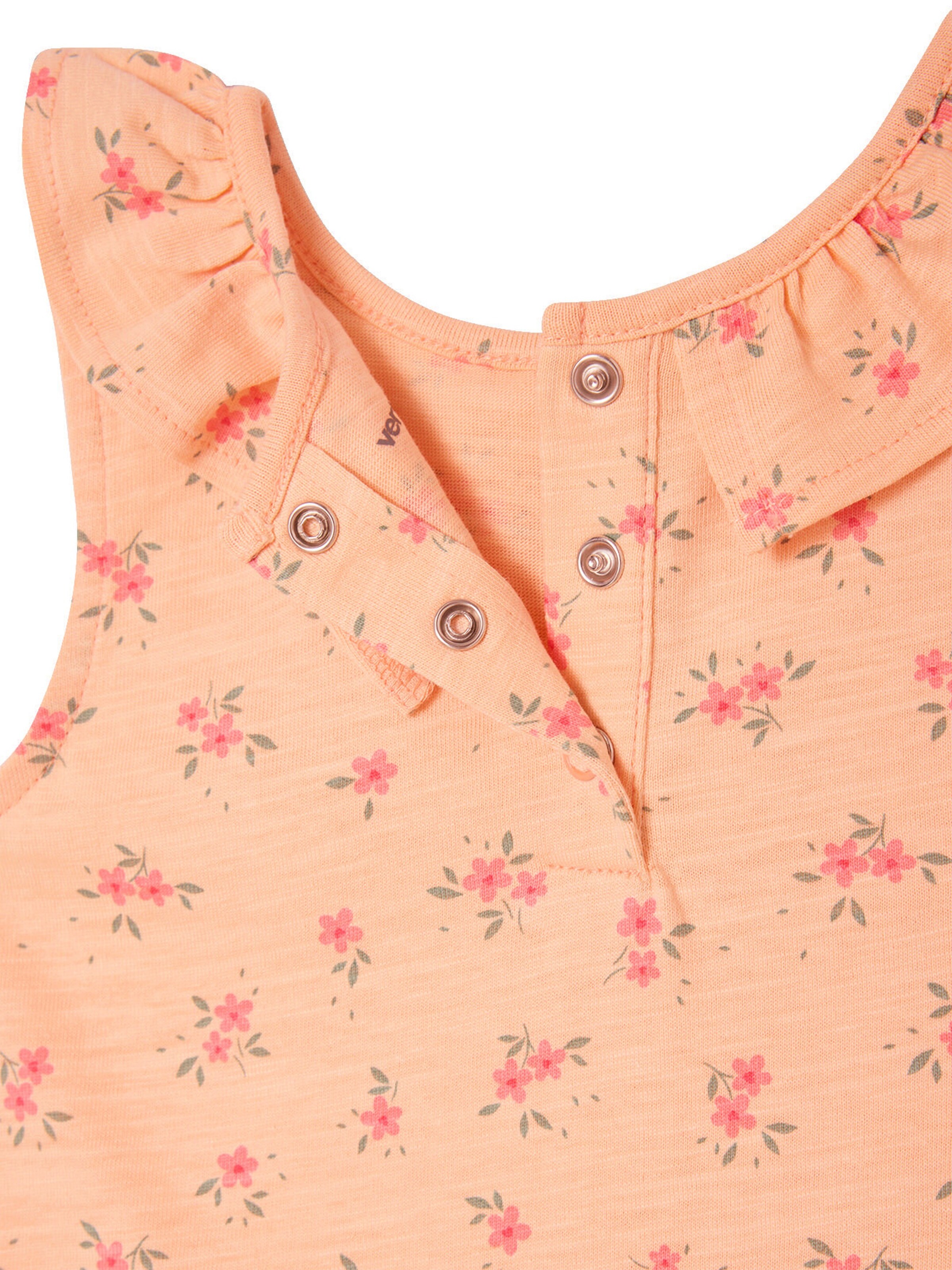 Vertbaudet Bio-Kollektion: Bedrucktes Baby Top mit Volantkragen rosa aprikose