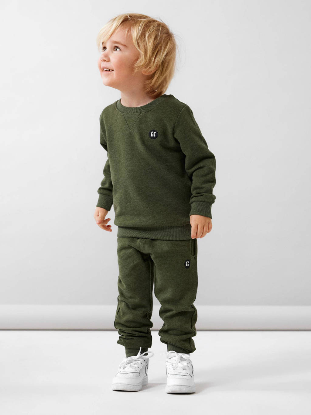 NAME IT sweater NMMVIMO met all over print groen