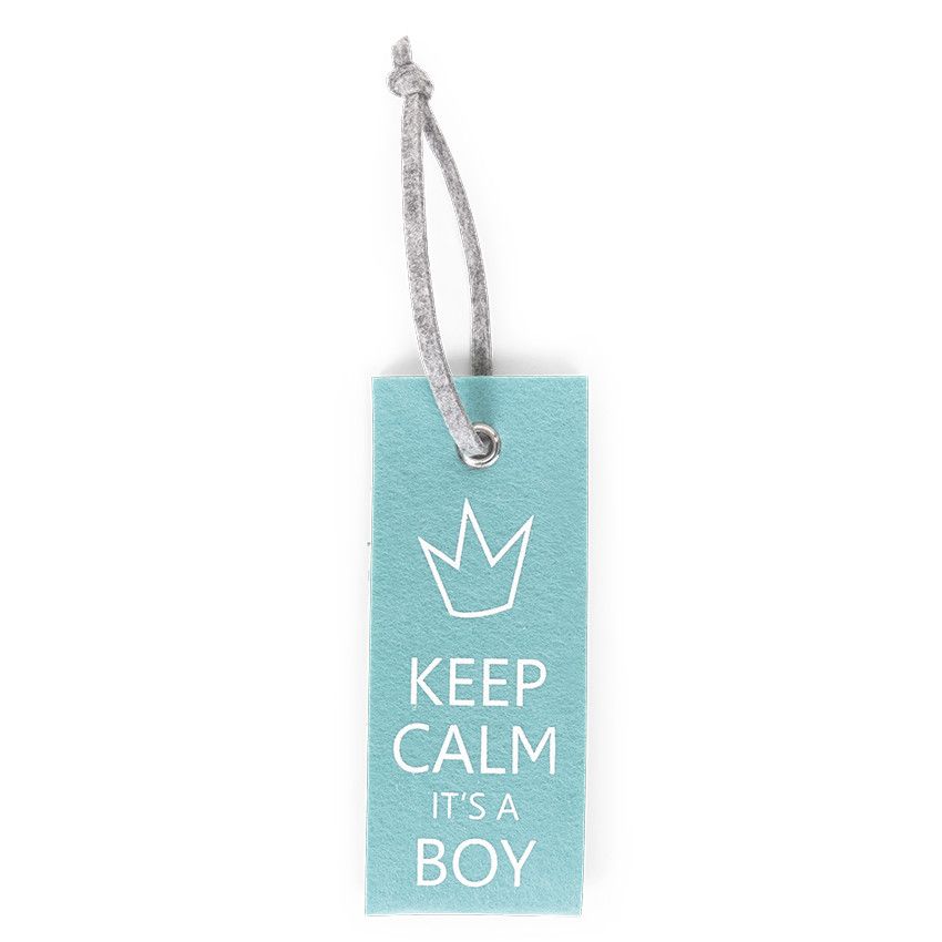 Plaque de porte en feutre Keep Calm - Mint bleu - Doré