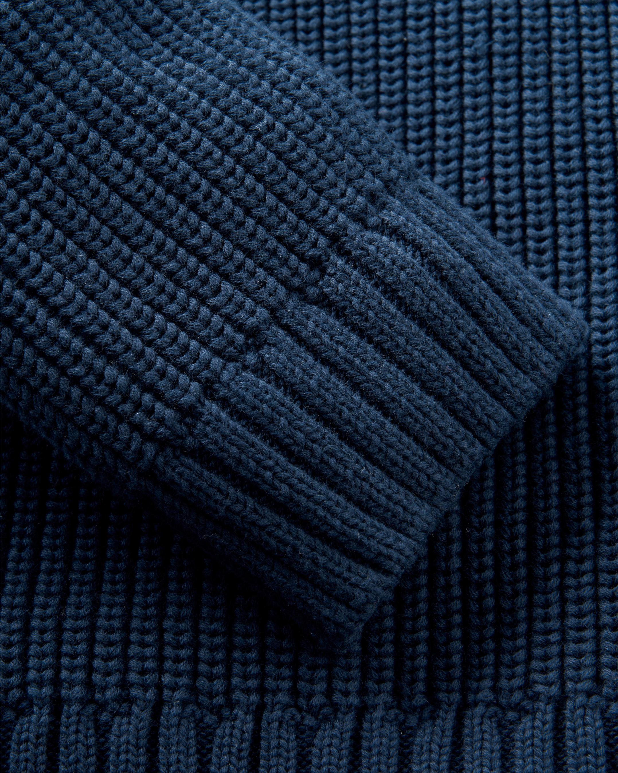 Henri Lloyd Golant Qtr Zip Ribbed Knit Navy Blue