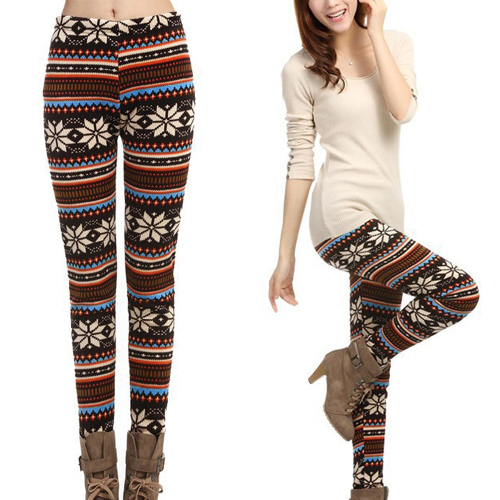 Gemusterte Damen Leggings Elastische Stretch Hosen (OneSize) - Bunt