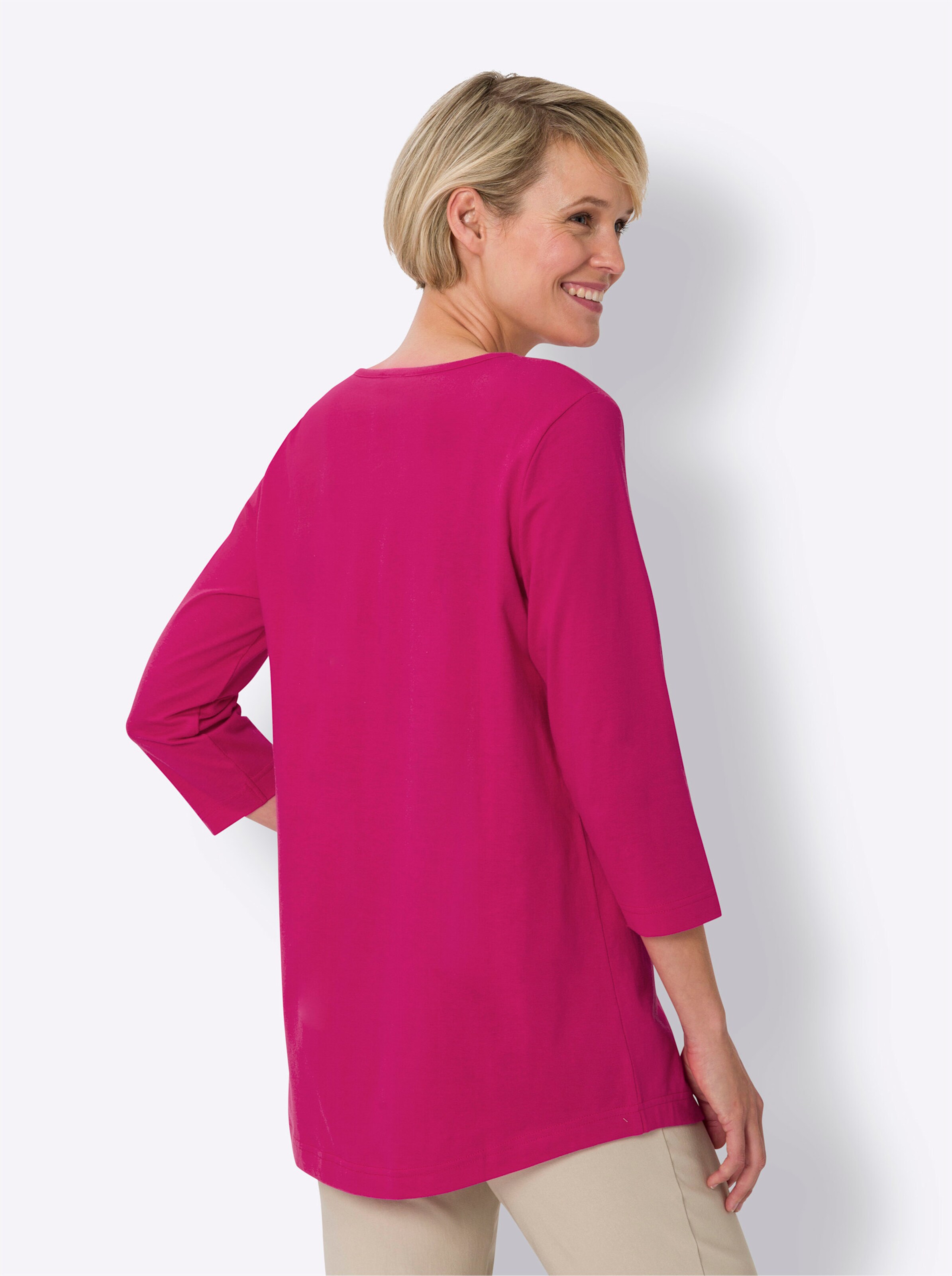 Longshirt in royalblau + pink