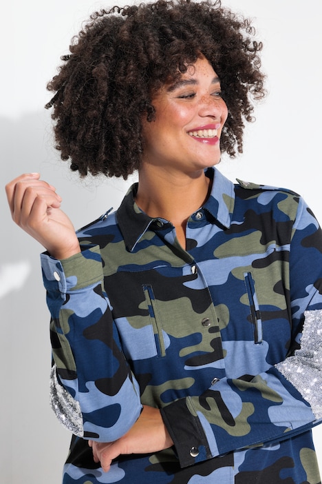 Sweat-Hemd, Camouflage, Pailletten-Patches