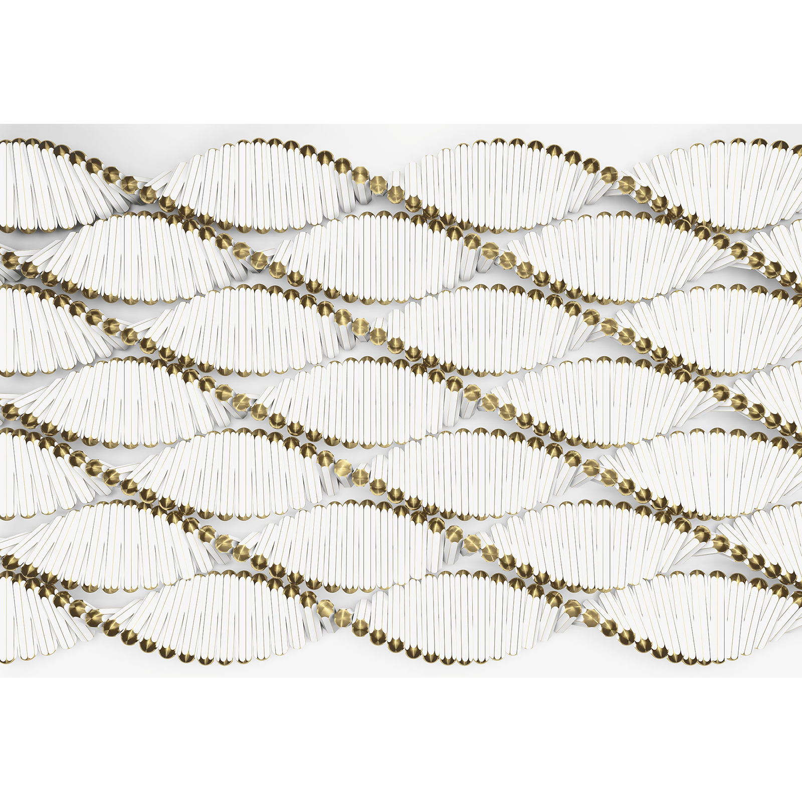 Papier-Fototapete TWIST - weiß-gold - 368x254 cm