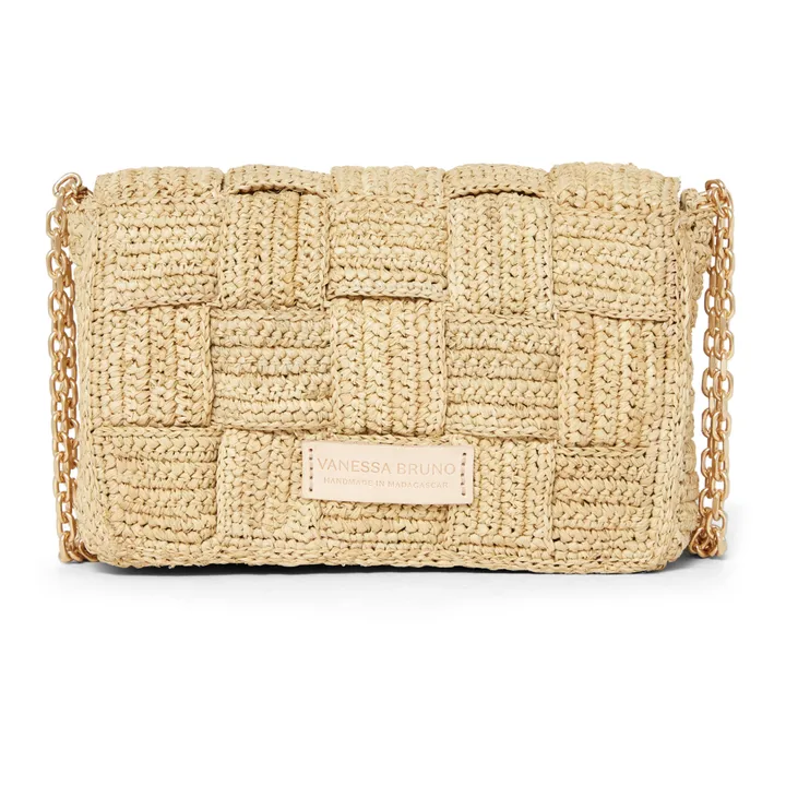 Vanessa Bruno Sac Moon PM Raphia Damier | Naturel