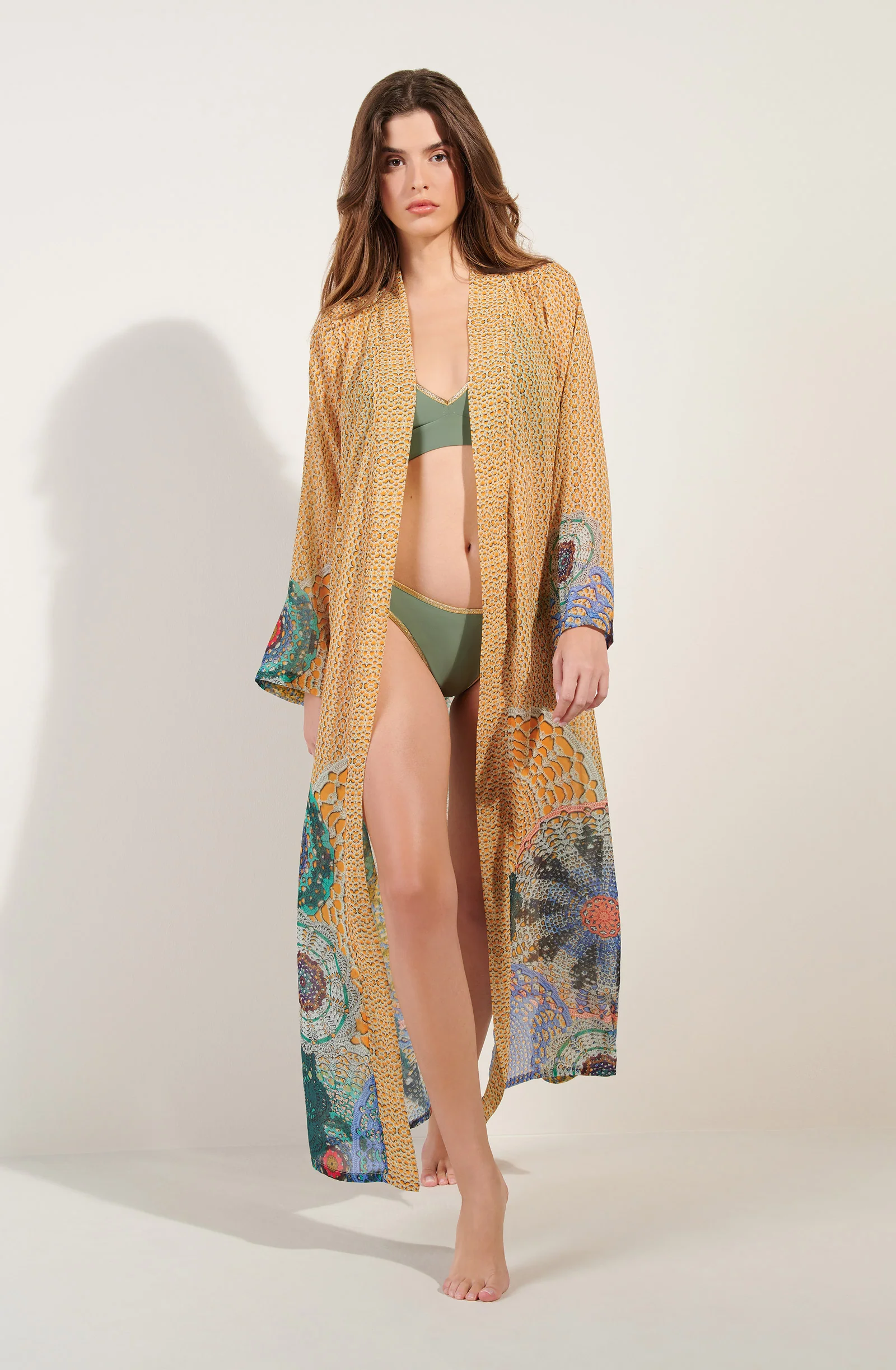 caissy Long kimono ample en voile imprimé GIPSY Gipsy