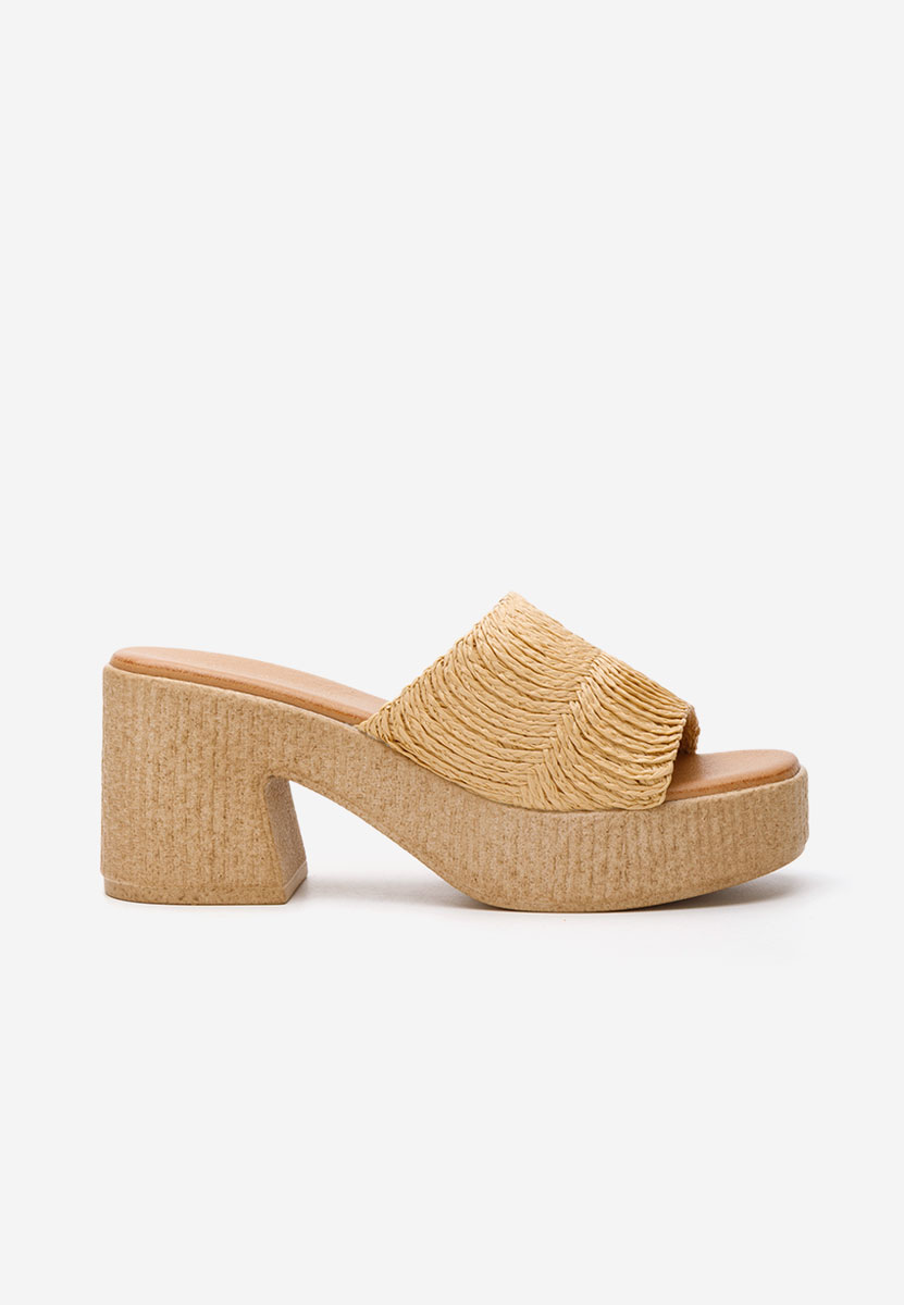 Mules à talon épais nude Katharyn