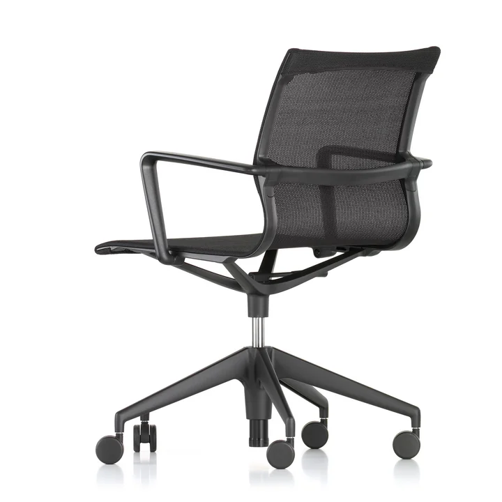 Vitra - Physix Studio Bürodrehstuhl, Bezug FleeceNet schwarz, Rahmen tiefschwarz, weiche Rollen