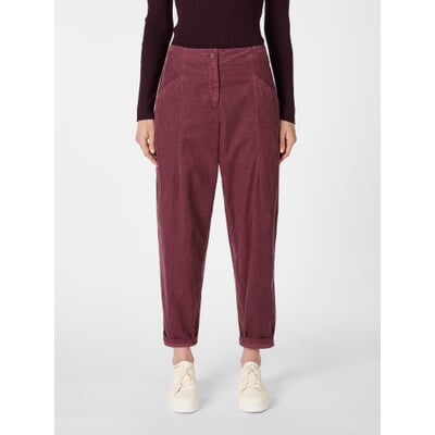 Damen-Feincordhose, Weinrot