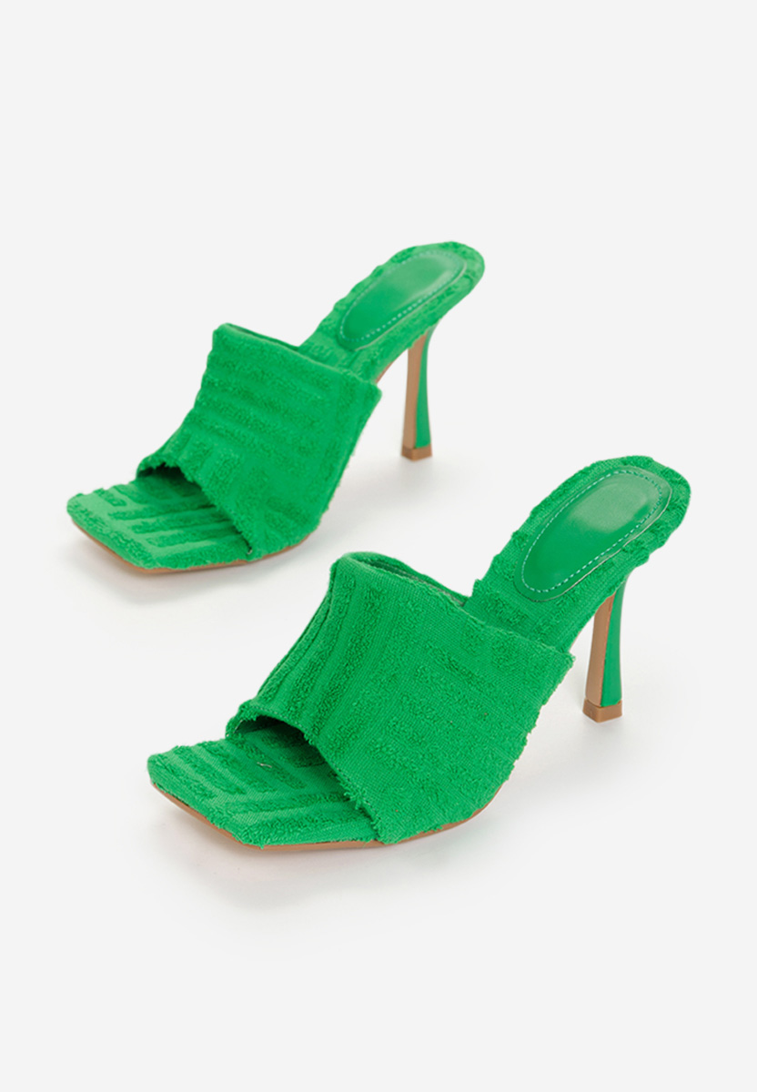 Pantoufles à talon verts Mirora
