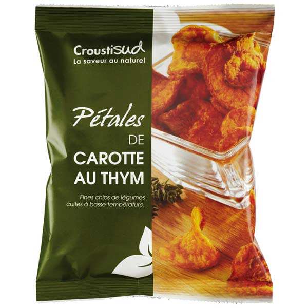 Chips de carotte au thym bio sans sel ajouté