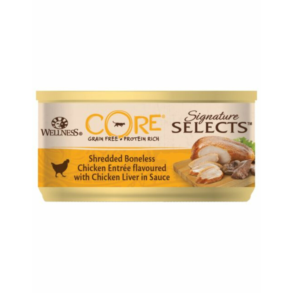 Wellness Core Kattenvoer Signature Selects Shredded Kip - Kippenlever79 gr