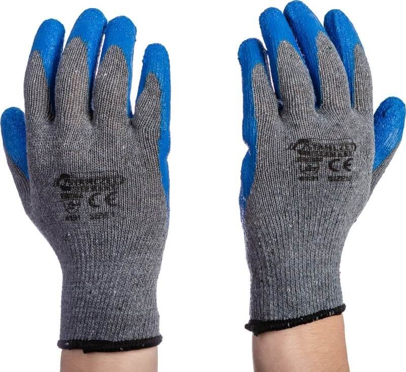 Werkhandschoenen - maat 10 - 250mm - set 12 paar - blauw