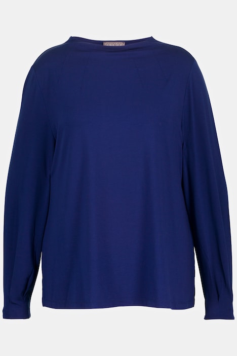 Shirt, Ziernähte, Stehkragen, Langarm