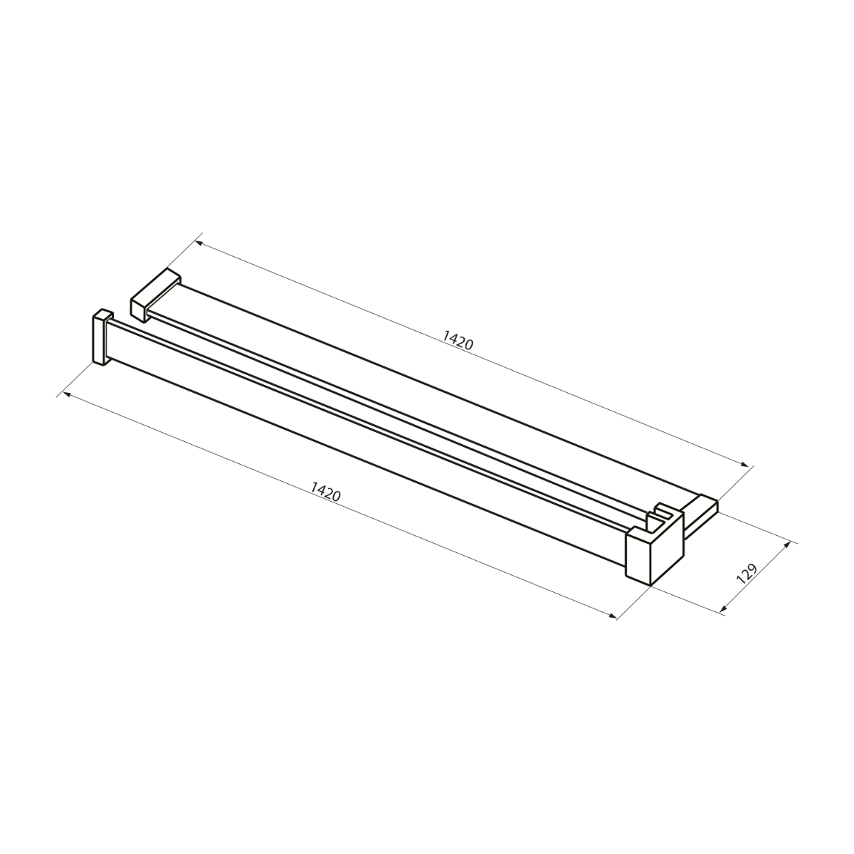 Sapho Shelf handdoekhouder en planchet voor douchewand chroom
