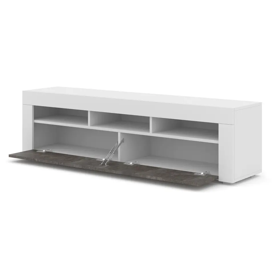 RTV-kast MORENO 160 wit mat / donker beton