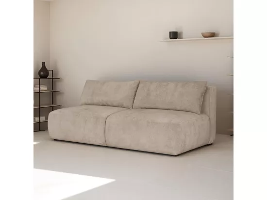 Canapé convertible 3 places avec coffre de rangement en tissu chenille taupe - Jasper
