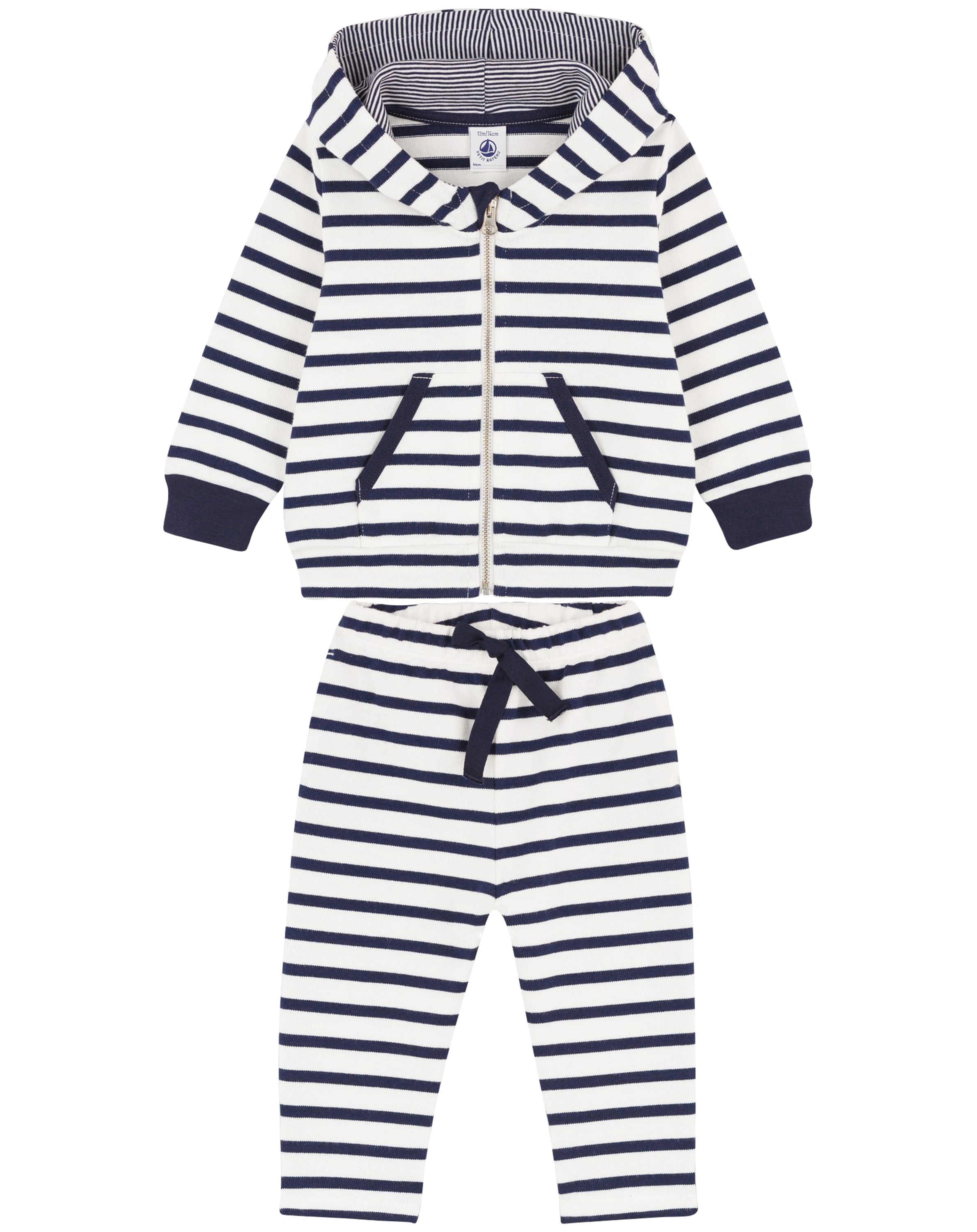 Kapuzensweatjacke BARBER mit Hose in marshmallow/smoking