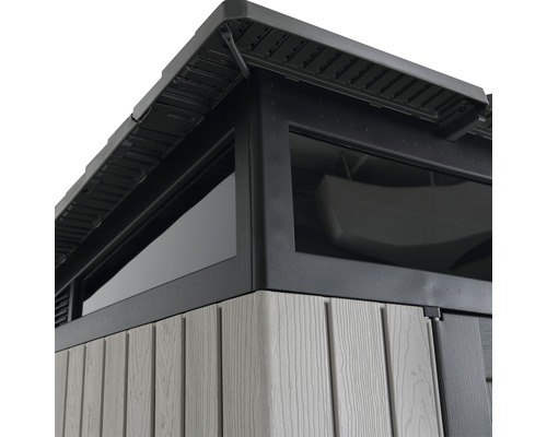 LIFETIME Merkur tuinhuis inclusief vloer, wandhaken en plank, 254 x 254 cm, grijs