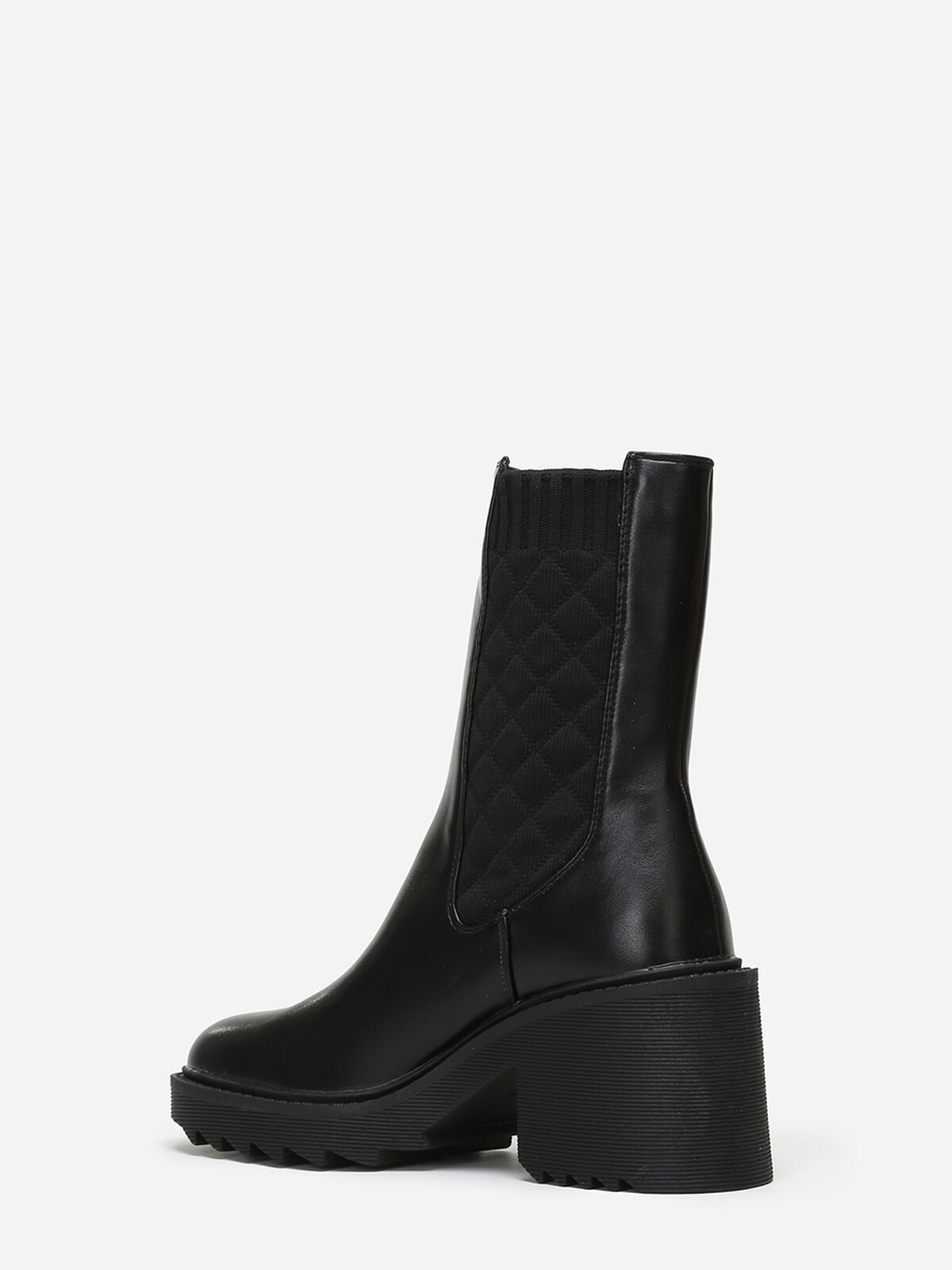 Bottines chelsea effet matelassé- Noir