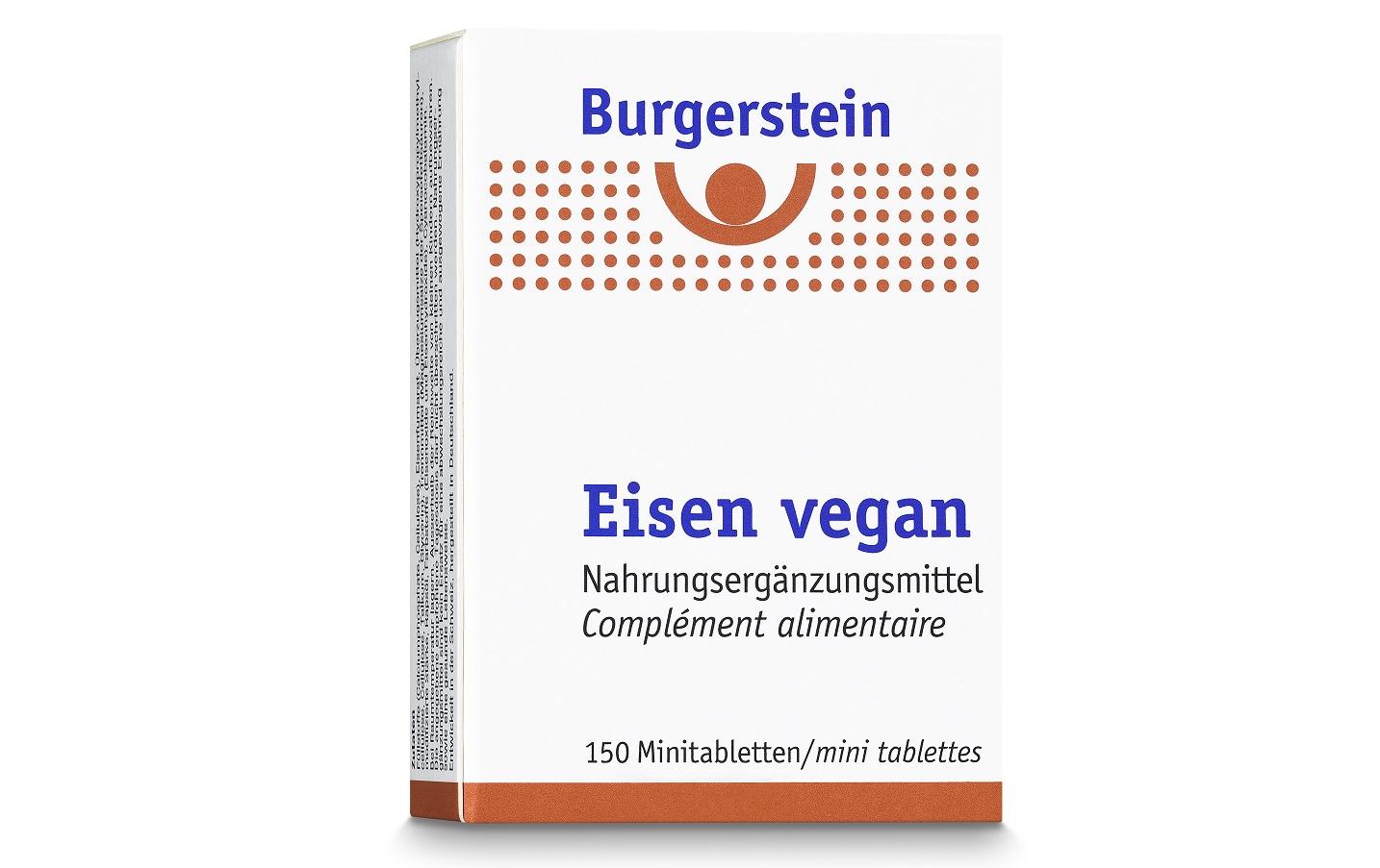 Eisen vegan 150 MinitablettenNahrungsergänzungsmittel mit Eisen und Vitamin B12