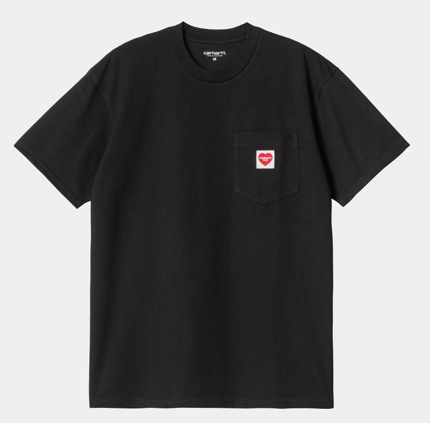 Carhartt WIP SS Pocket Heart T-Shirt Black / Red