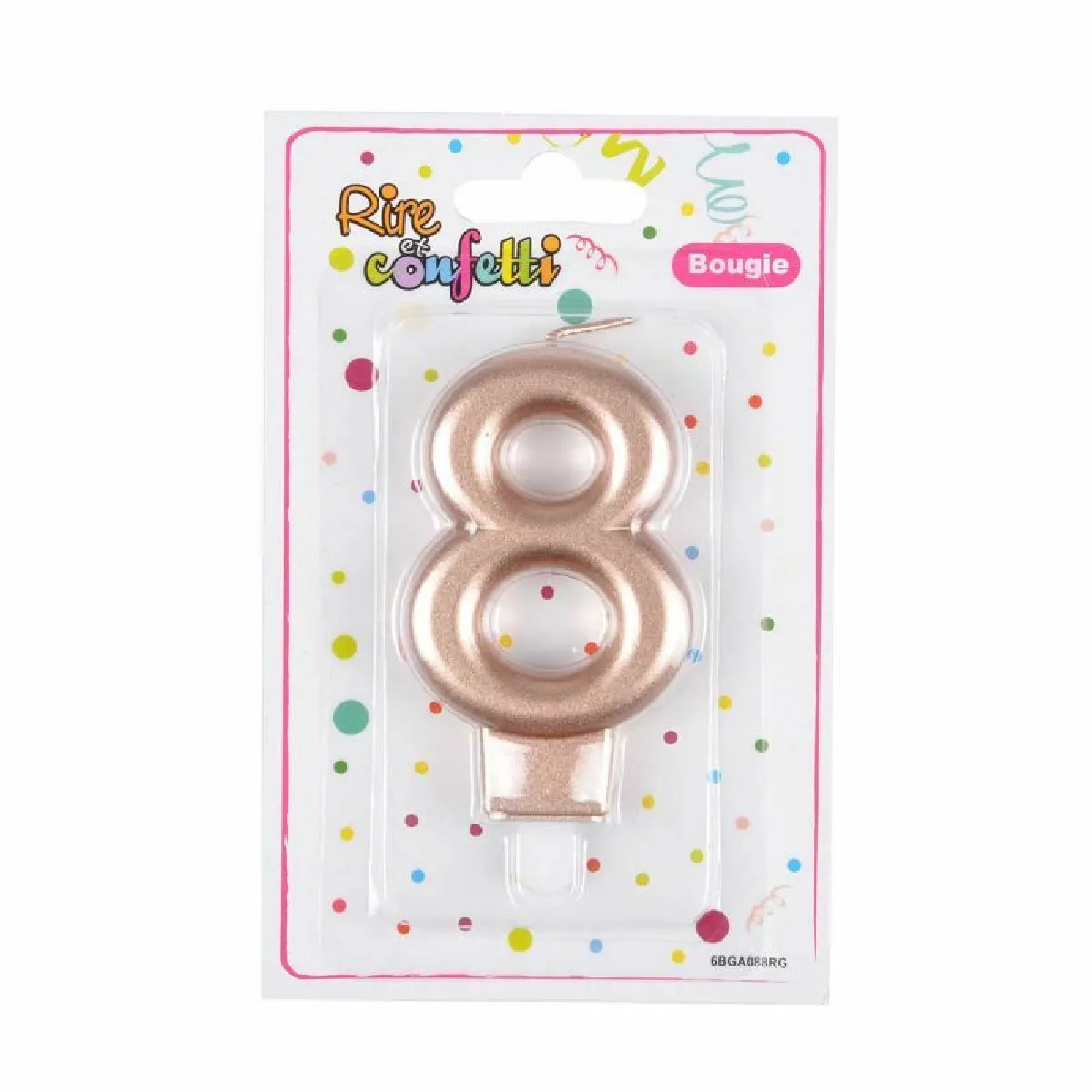 Paris Prix Bougie Anniversaire Chiffre 8 Rose Gold