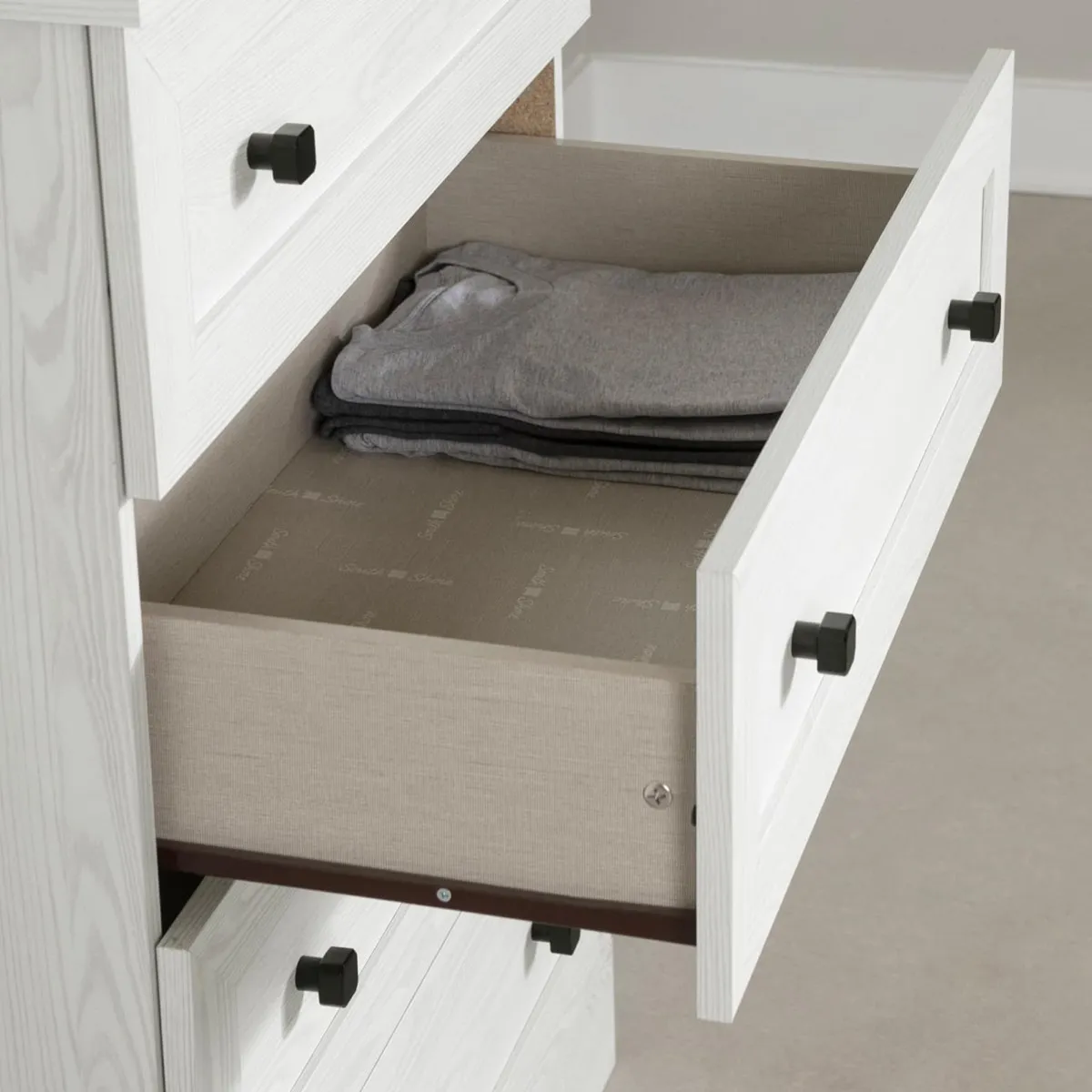 South Shore Commode 4 Tiroirs - Hazen Pin blanc