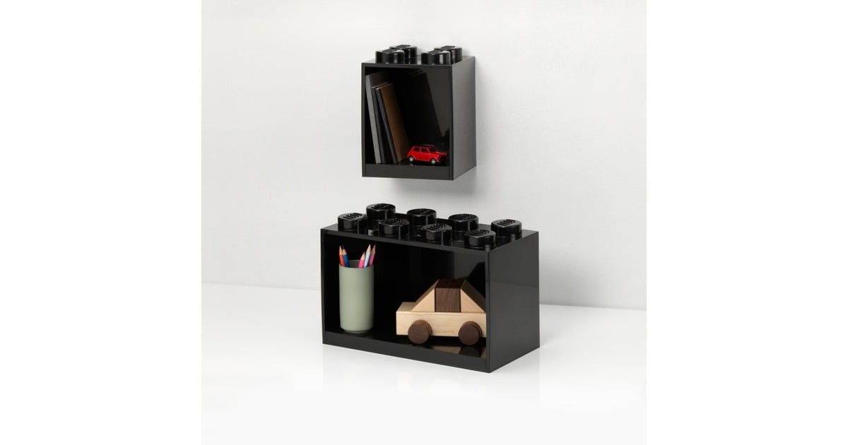 Room CopenhagenLEGO Brick Shelf Set, 4 + 8 noppen wandschap  (Zwart)
