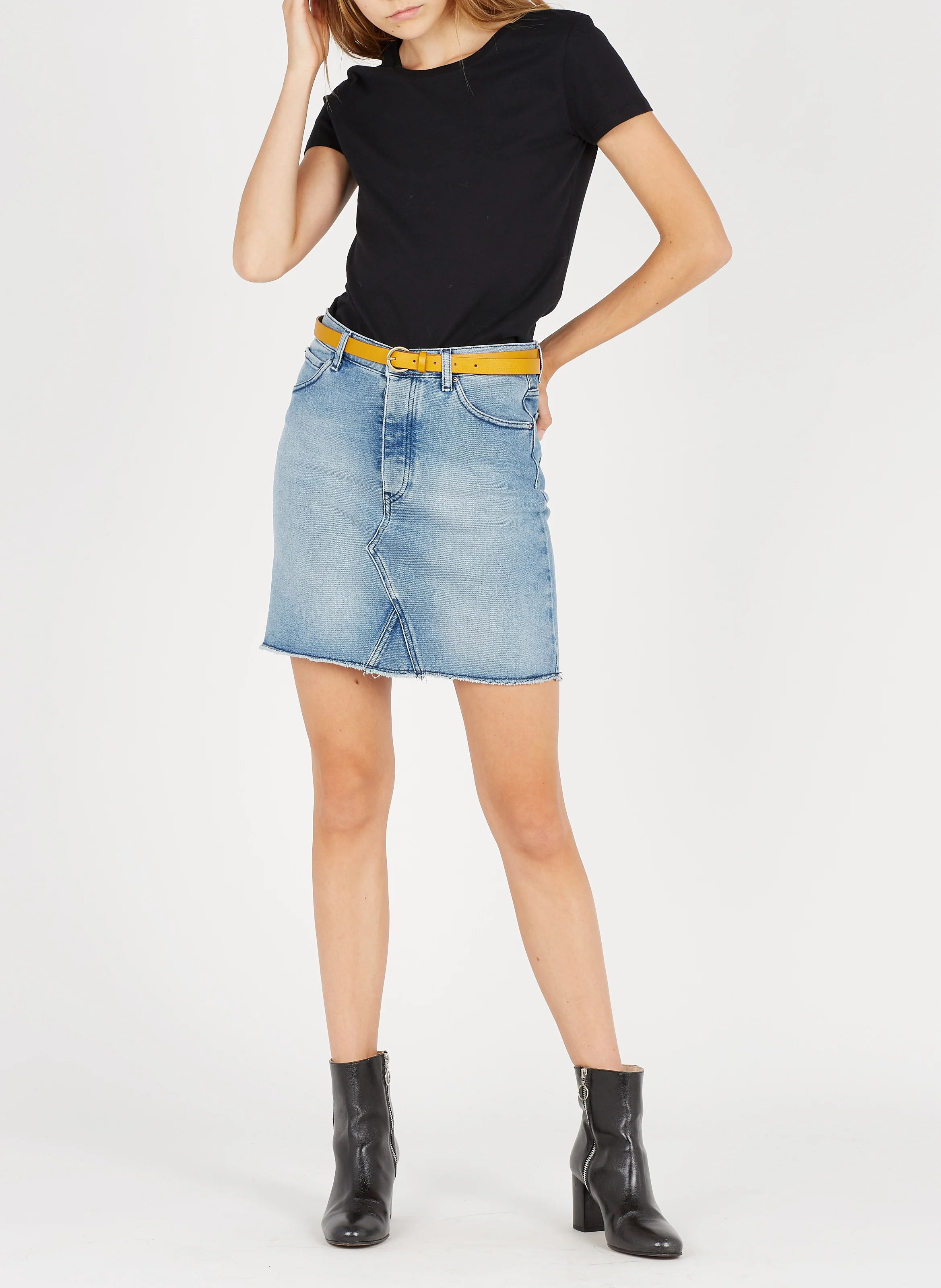 Tee-shirt col rond en coton | Noir