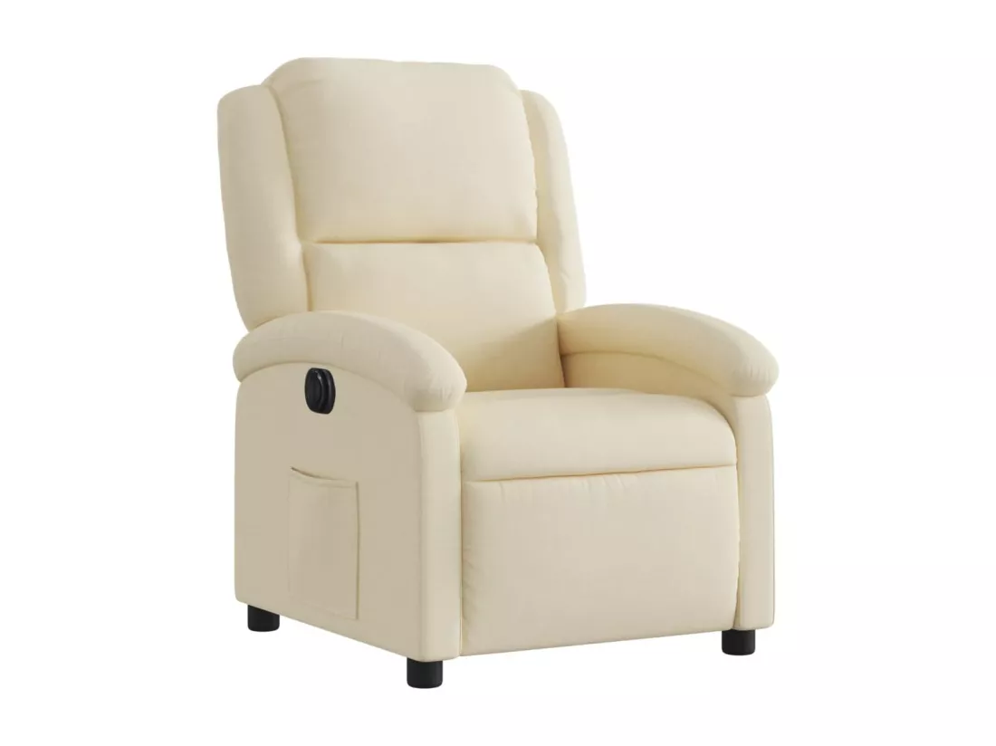 Fauteuil inclinable électrique Crème Tissu