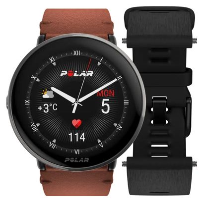 Montre GPS Polar Ignite 3 Titanium Marron Sun-Kissed Bronze (Cuir   Silicone)