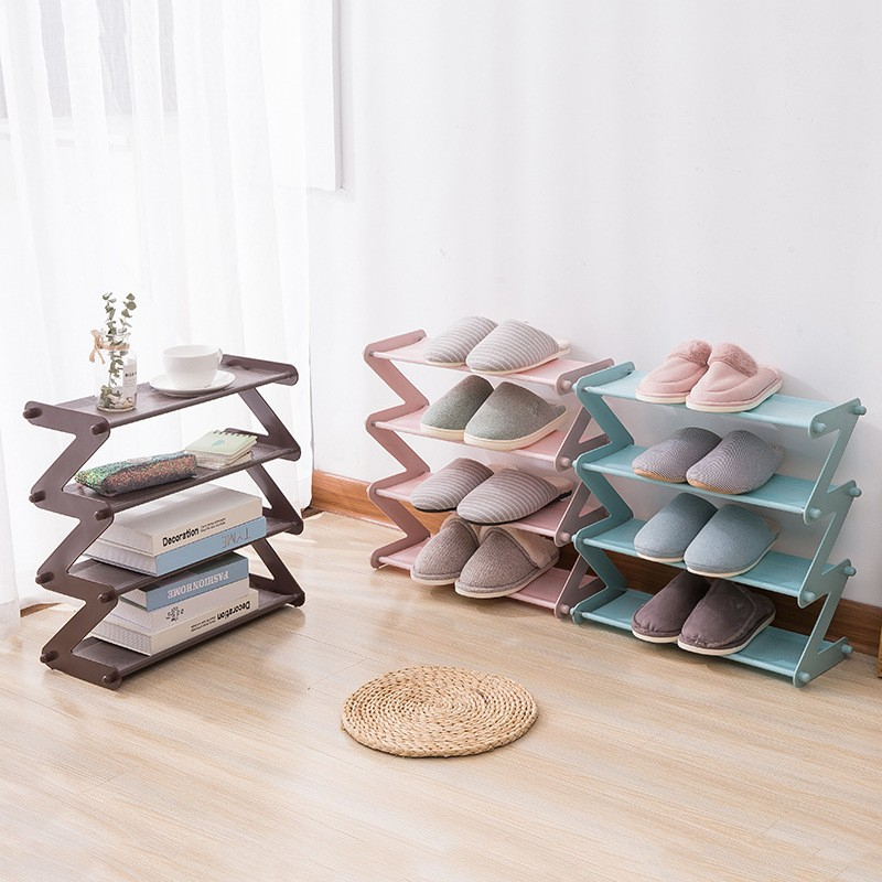 (48x46cm) Schuhregal Aufbewahrungs Regal Organizer Ablage für Hausschuhe / Bücher / Deko - Braun