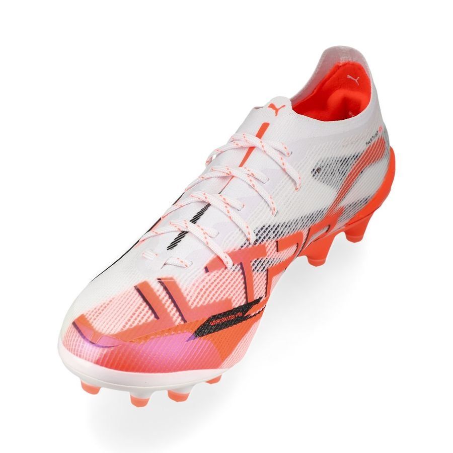 PUMA Ultra 5 Ultimate AG Unlimited - Blanc/Noir/Glowing Red Femme