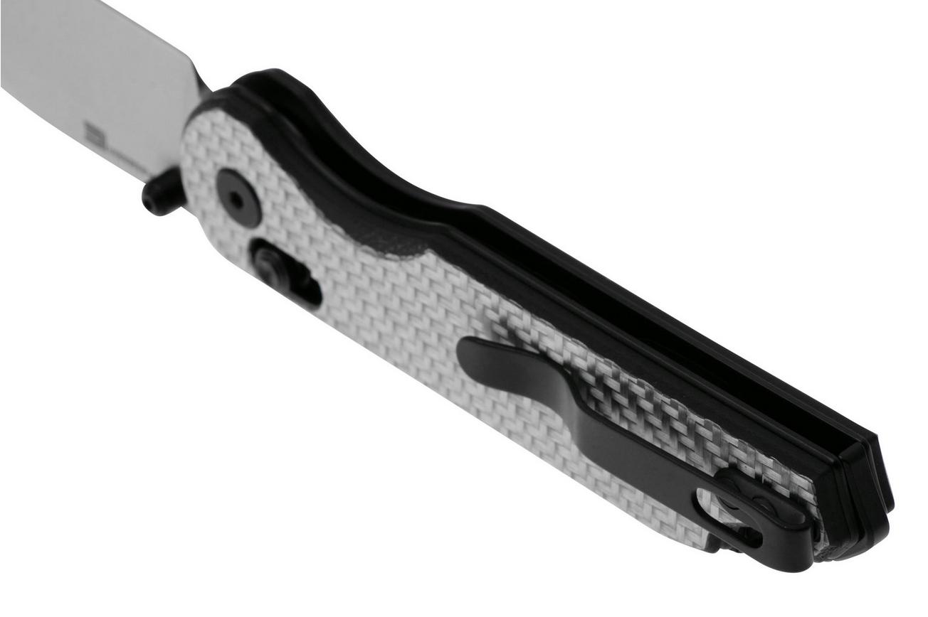 Kizer Vanguard Assassin V3549A3 Satin Nitro V, G10 Silver and Black Carbon Fiber, zakmes, Azo design