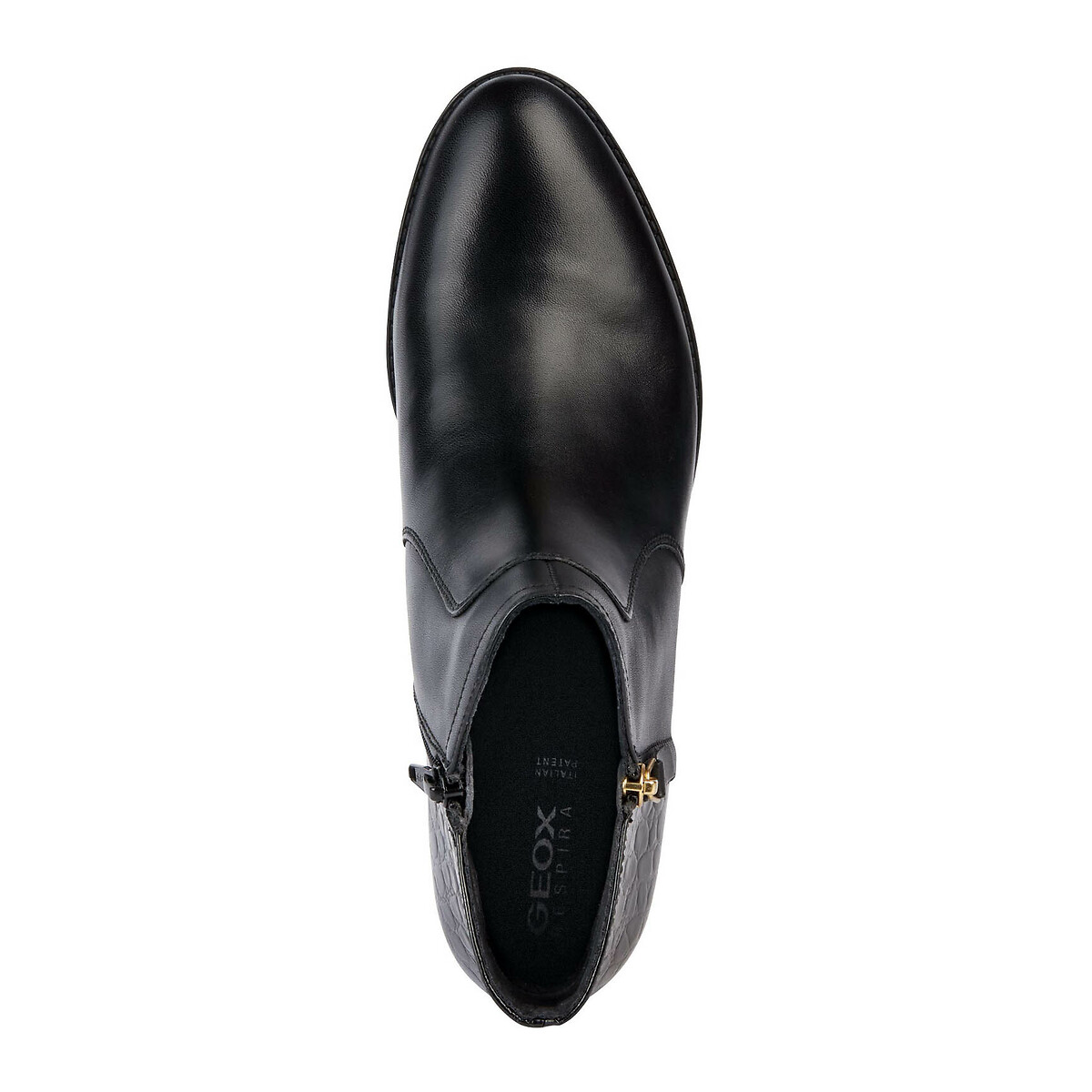 GEOX<br>Botas de tornozelo em couro respirável com zíper Felicity