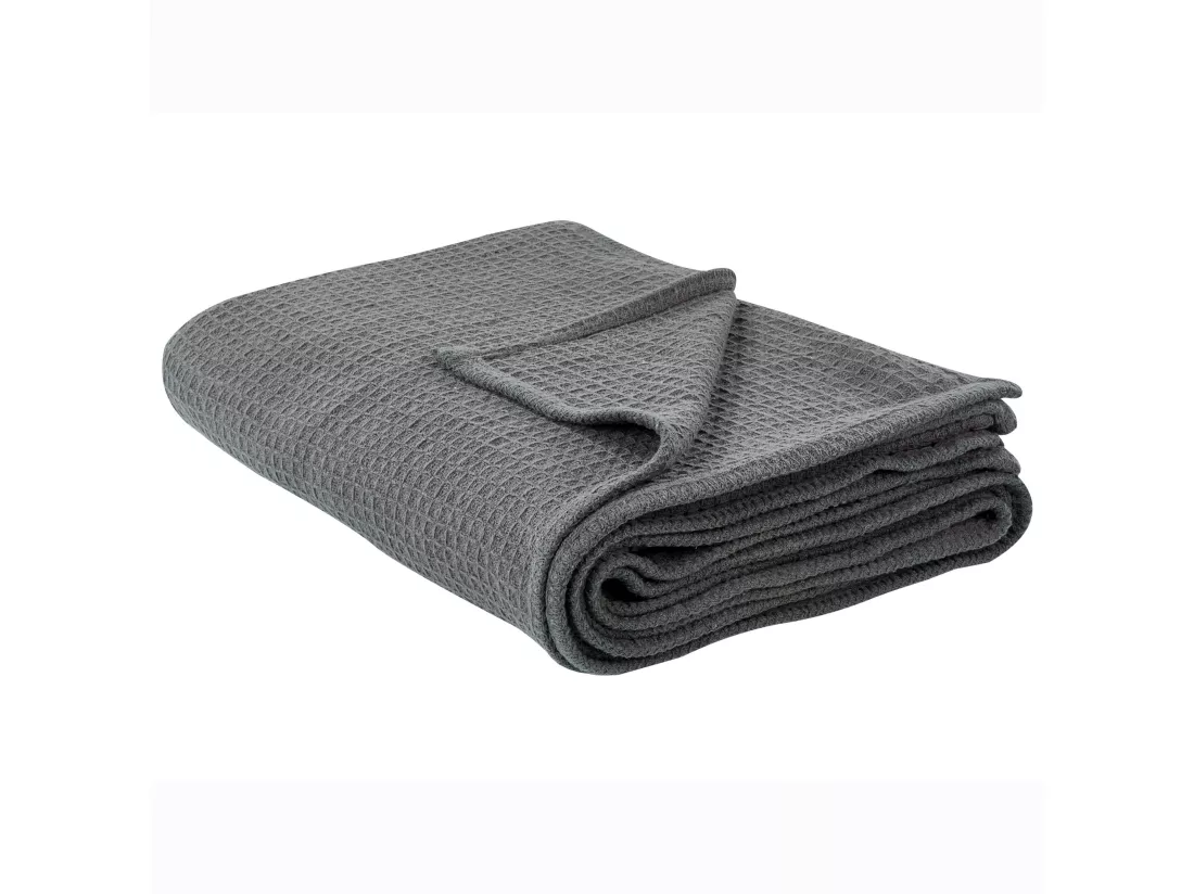 Couvre-lits RAGALA Coton 200 x 220 cm Gris foncé