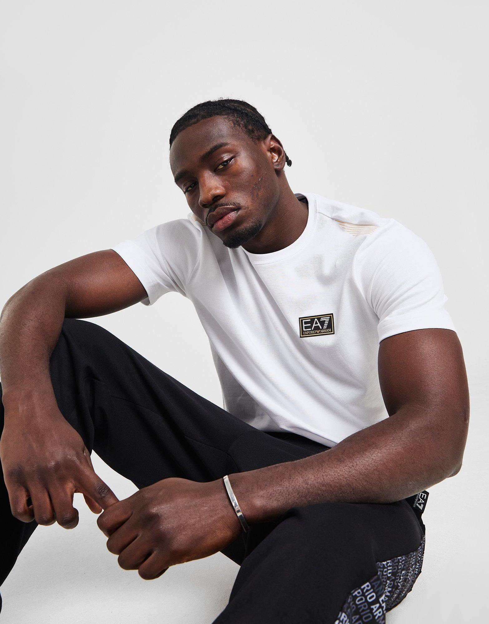 EA7 Emporio Armani T-shirt piqué 7 lignes