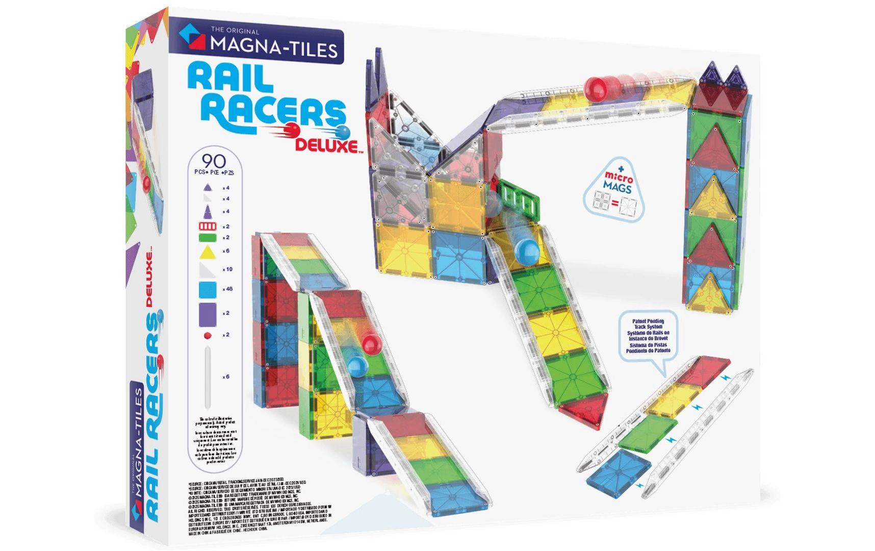 Rail Racers Deluxe 90 Teile<br>Deluxe Bau- und Rennset mit 90 magnetischen Teilen