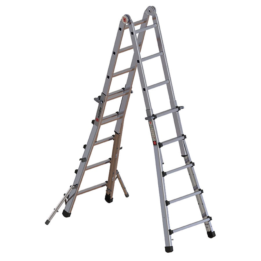 Euroline Premium 316 Alu-Vario vouwladder met sta-uitbreiding, 4x5 sporten