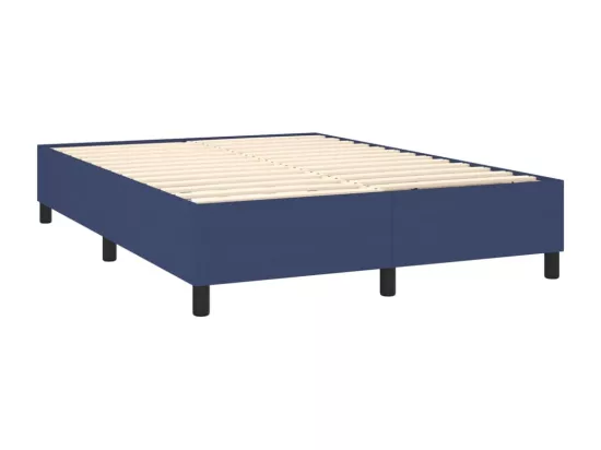 Sommier tapissier avec matelas et LED Bleu 140x190 cm Tissu