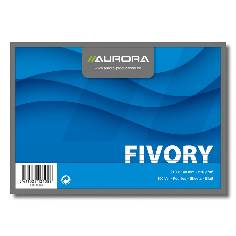 Aurora Karteikarten Fivory, A5, liniert, weiss