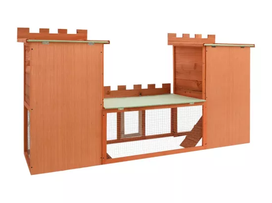 Clapier large d'extérieur avec maison double