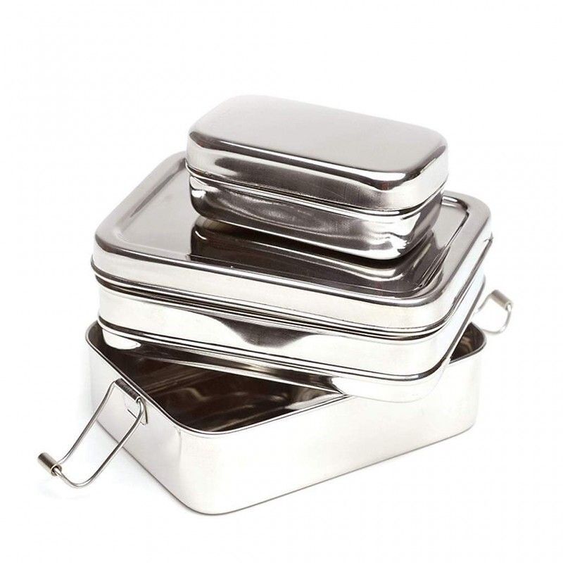 ECO Lunchbox - Silber / B: 14.0 cm x T: 10.0 cm x H: 7.0 cm