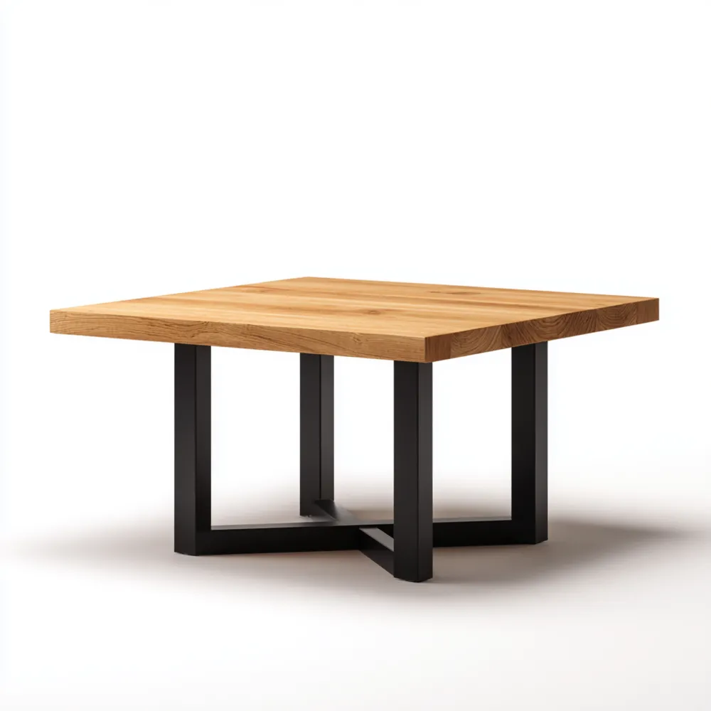 Esstisch Massivholz 120x80x75 cm – Eichenholz – Moderner Industriestil
