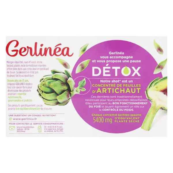 Gerlinéa Detox Concentrado com Extrato de Alcachofra 70ml