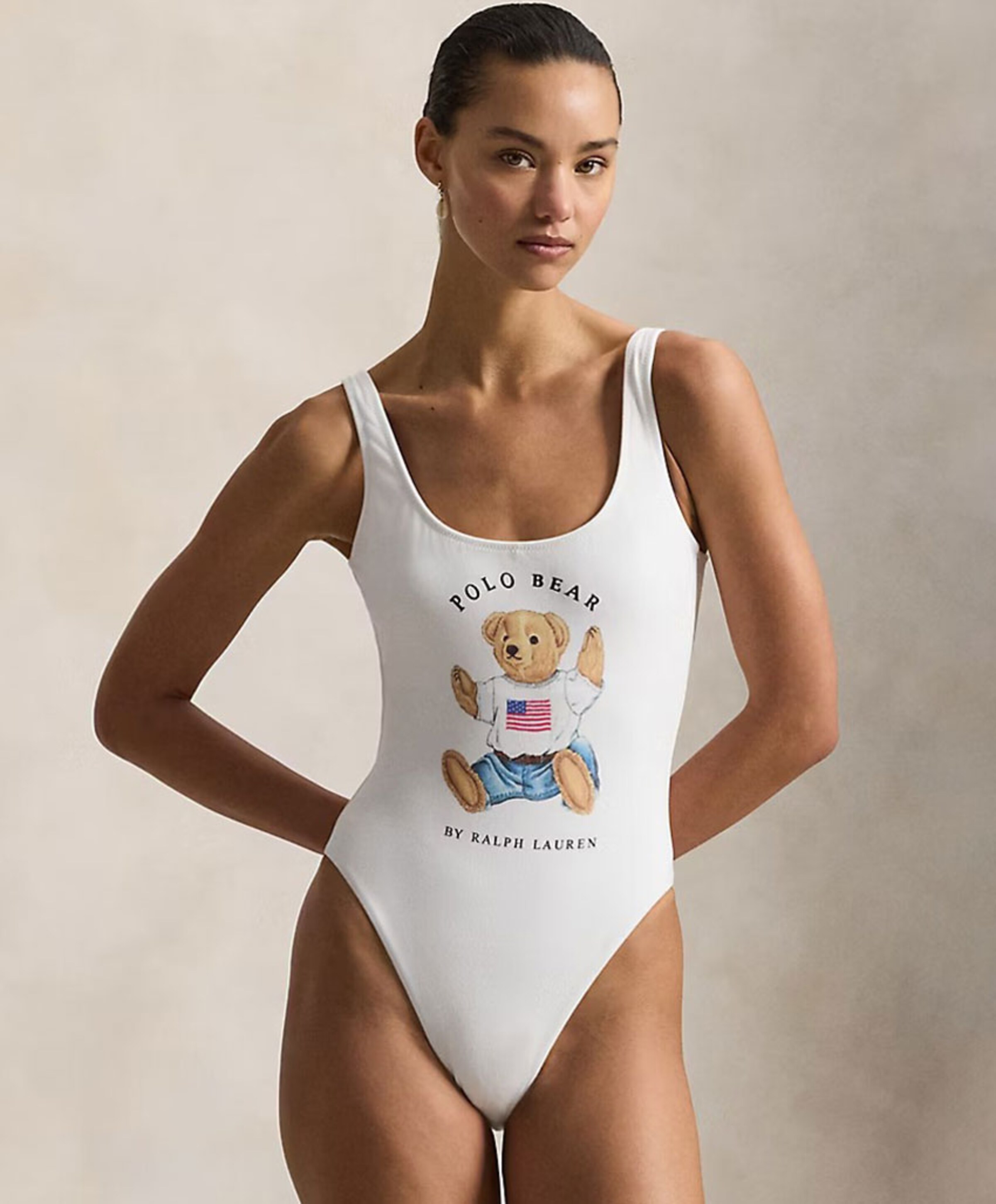 Ralph Lauren Dames badpak wit