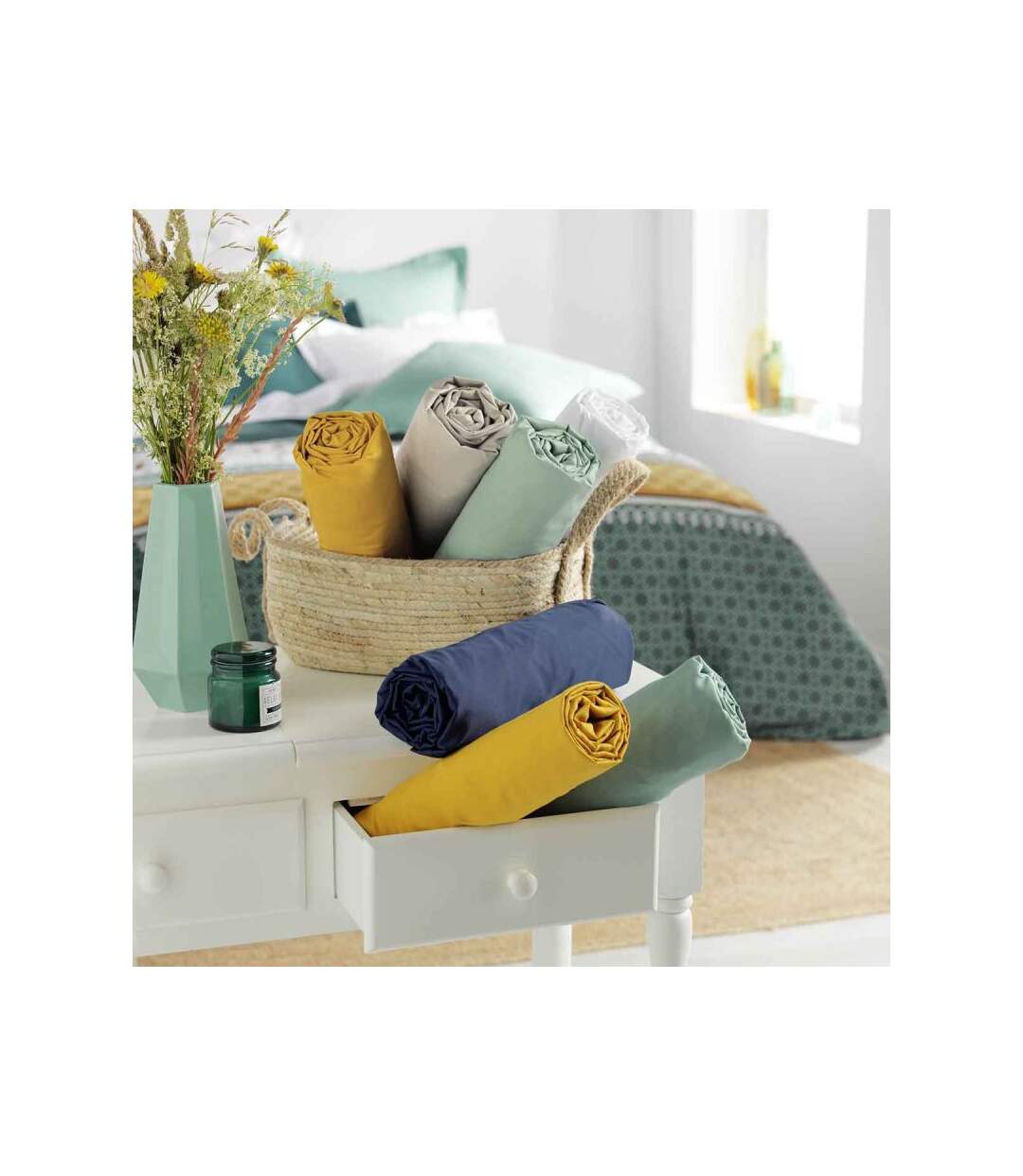 Taie de Traversin Biolina 85x185cm Blanc