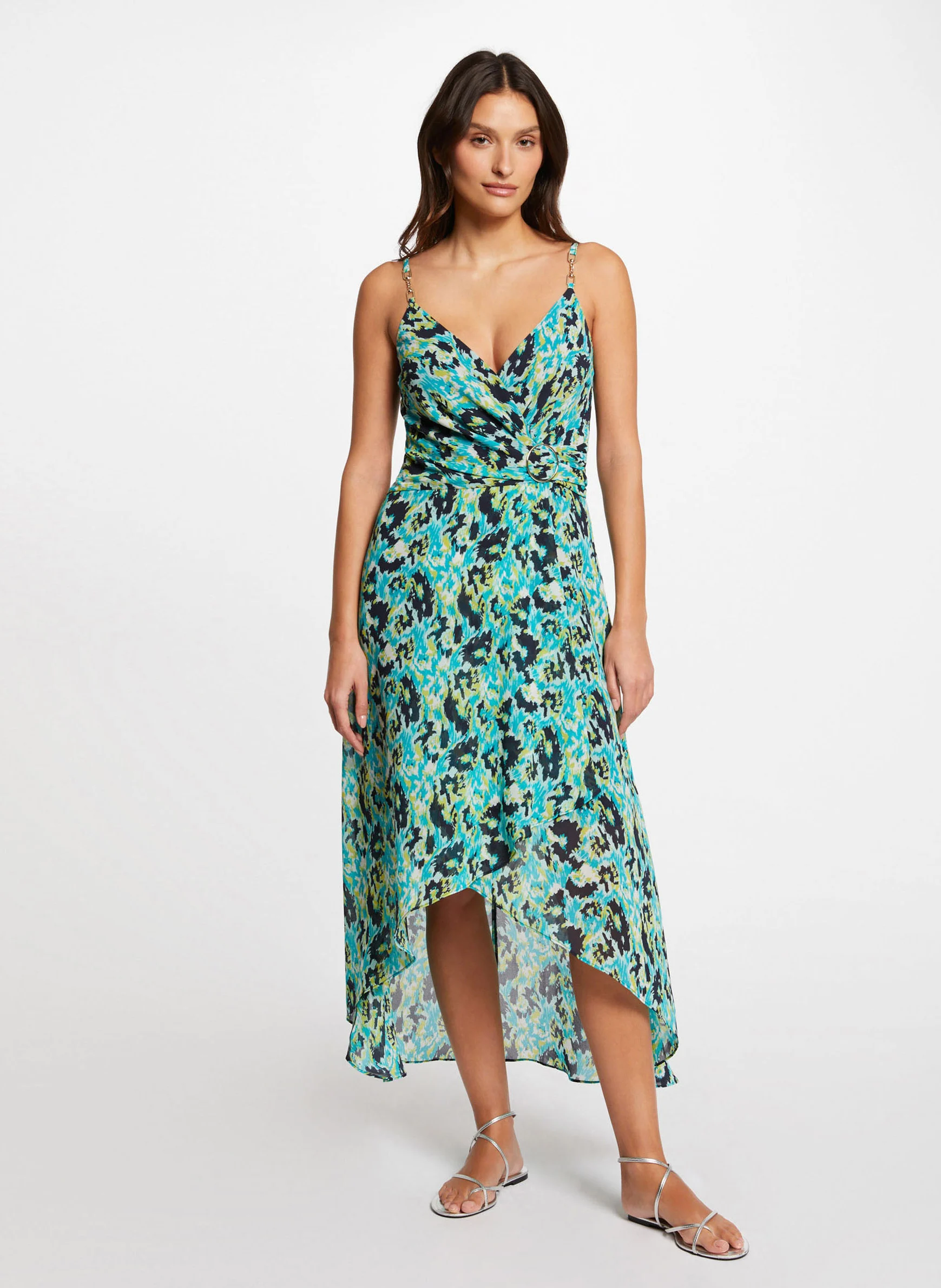 REUILLA - Robe longue ceinturée à bretelles | Vert