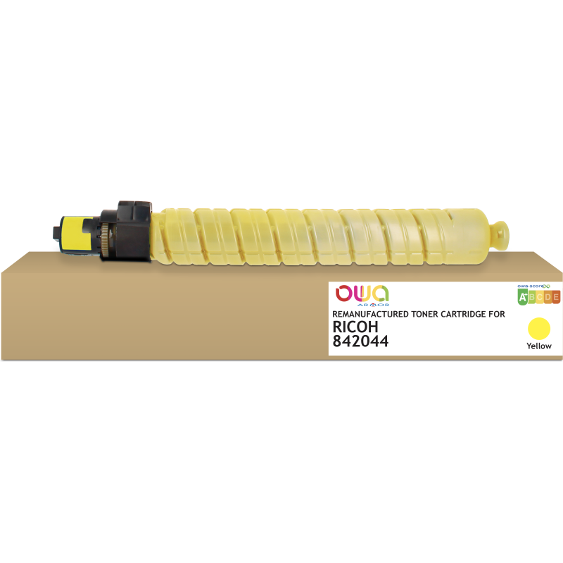 Toner remanufacturé OWA - standard - Jaune - pour RICOH 842044, 841125, RICOH 842044